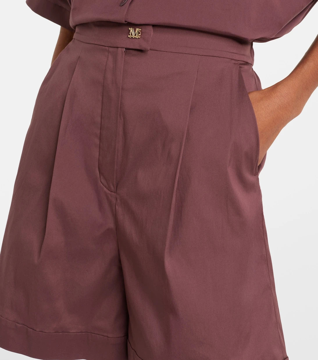 Max Mara - Medeola pleated cotton-blend shorts