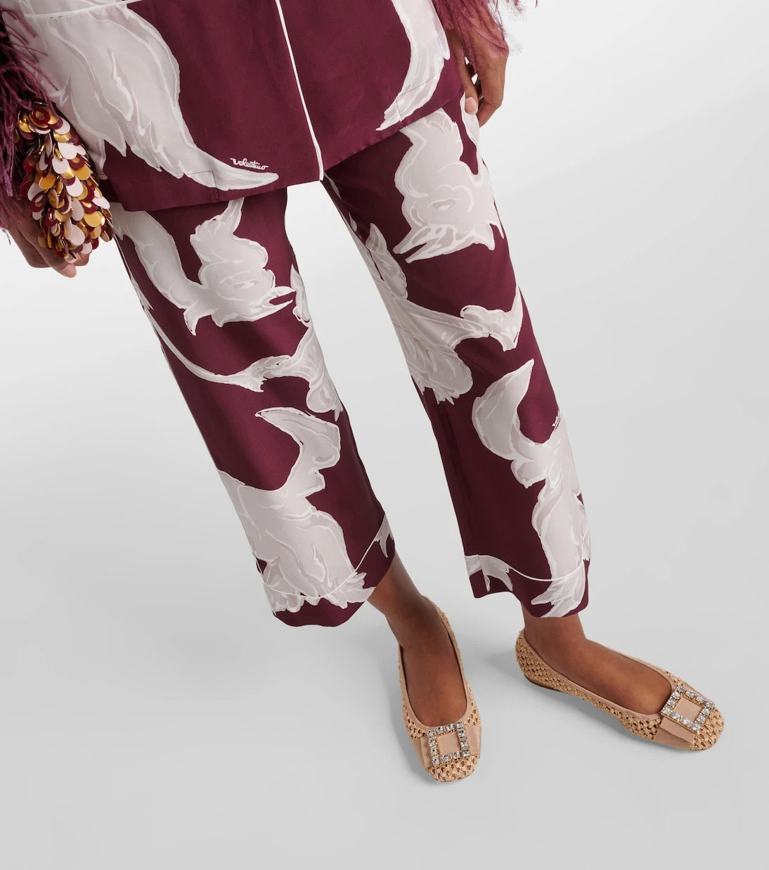 Roger Vivier - Très Vivier raffia-effect ballet flats