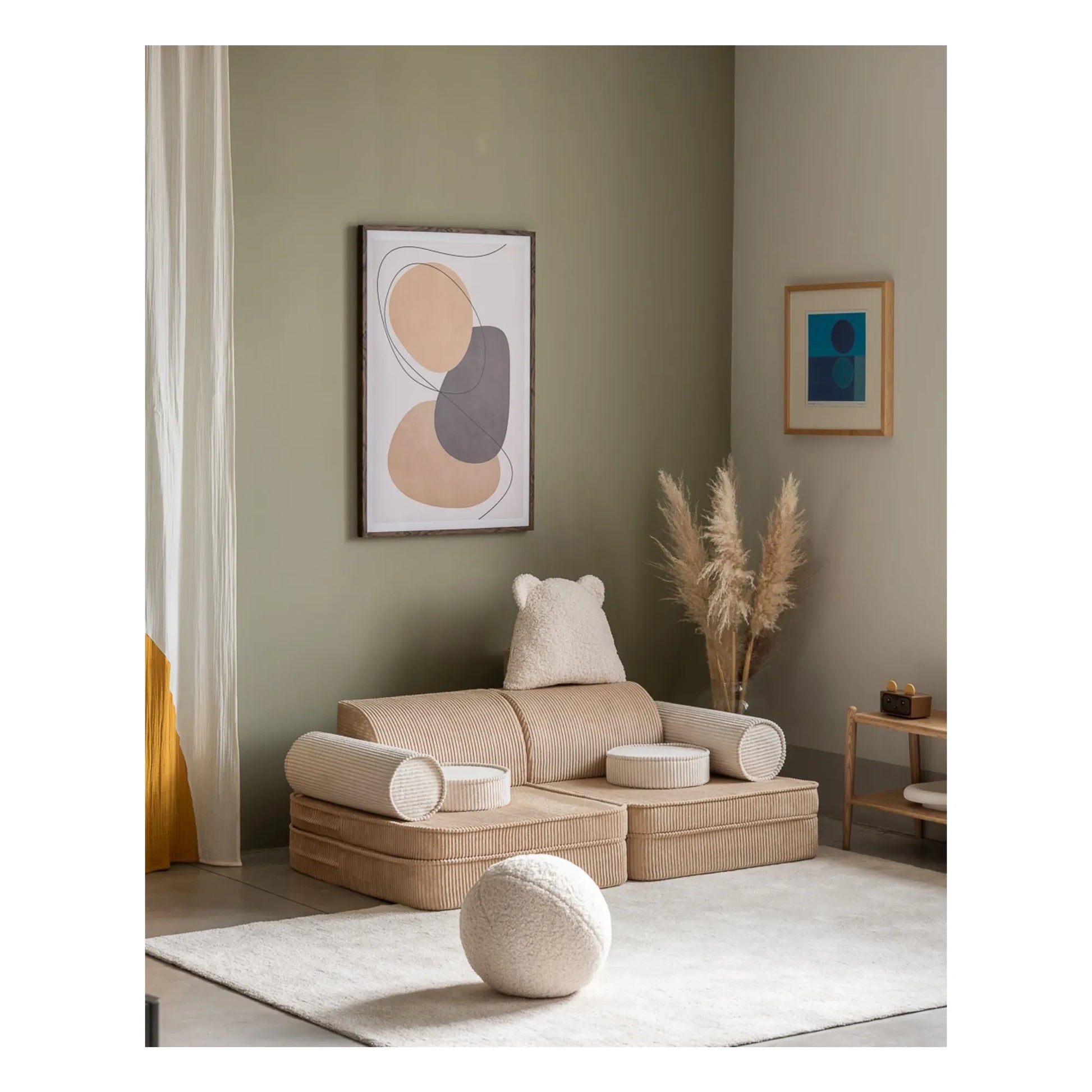 Wigiwama - Modular corduroy sofa | Light brown