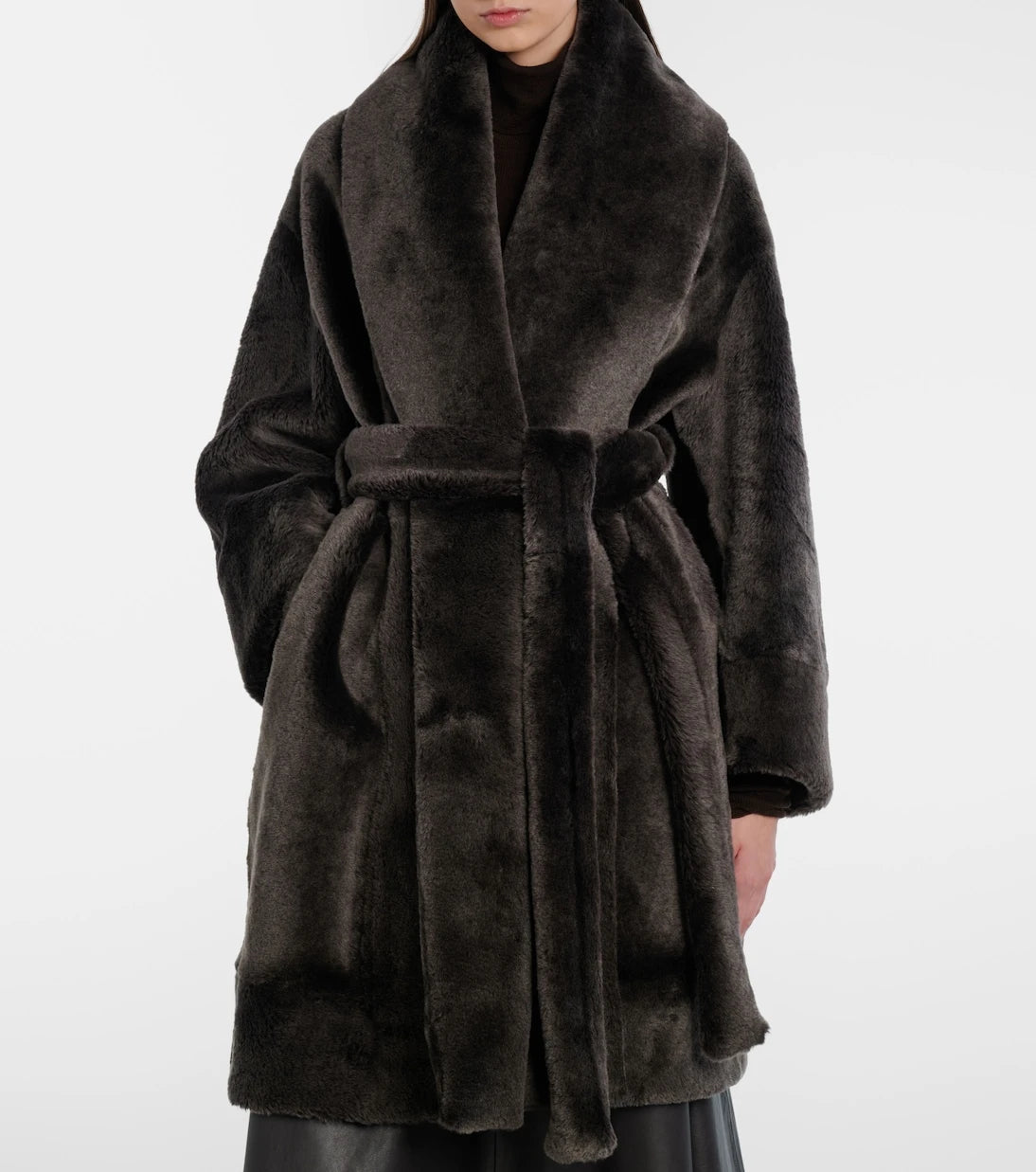 Nour Hammour - Juno shearling wrap coat