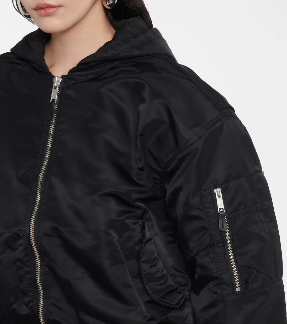 Entire Studios - Broad hooded satin bomber jacket