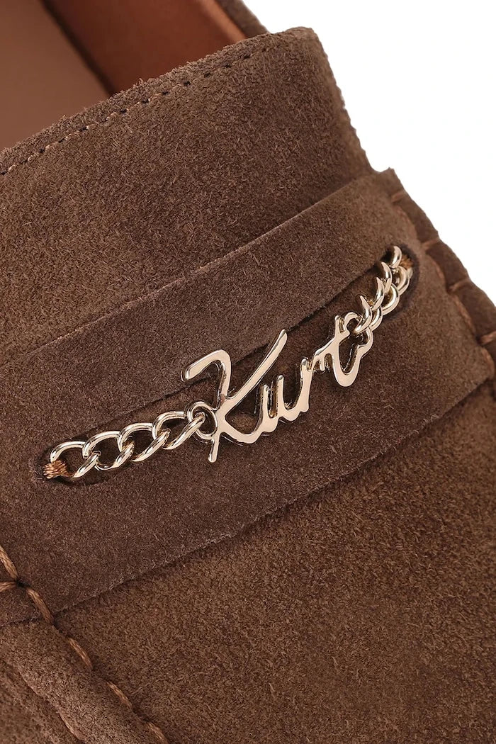 Kurt Geiger London Kadın Süet Loafer Kurt Charm Loafer Brown