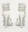 René Caovilla White Embellished Chandelier Heeled Sandals 105