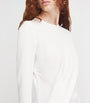 White Textured Draped Fleche Top