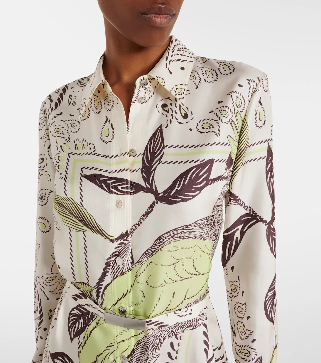 Tory Burch - Belted printed silk midi dress