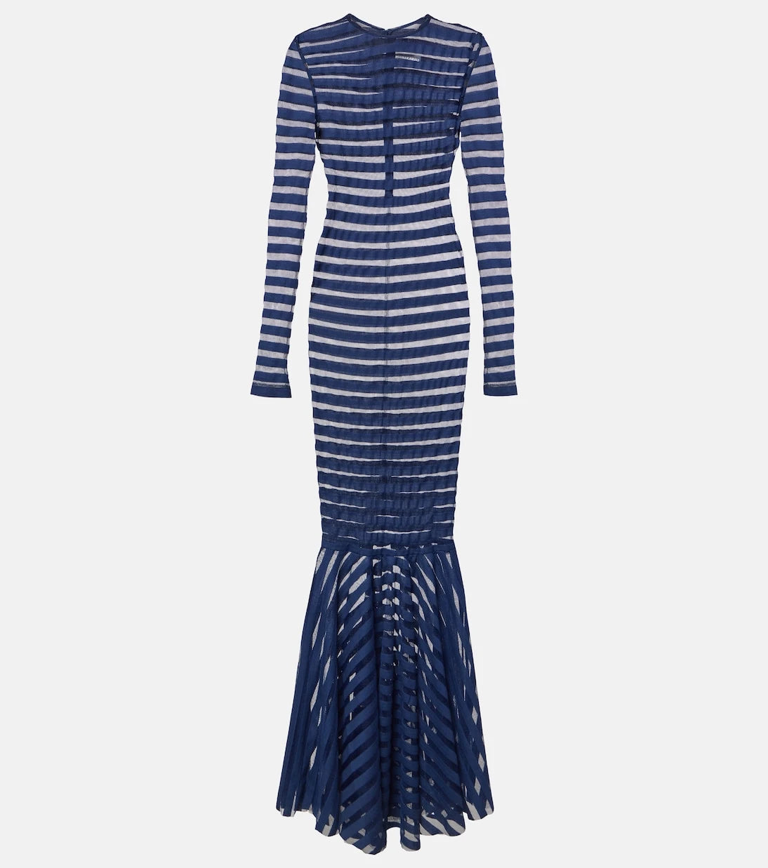 Norma Kamali - Striped mesh gown