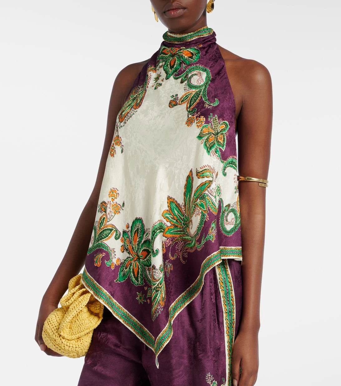 Alémais - Ruthie floral halterneck top