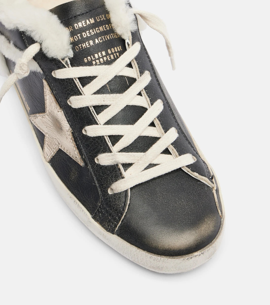 Golden Goose - Super-Star shearling-trimmed leather sneakers