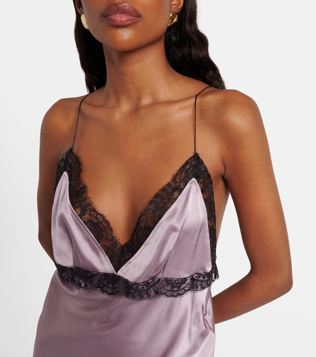 Nina Ricci - Lace-trimmed silk-blend satin camisole