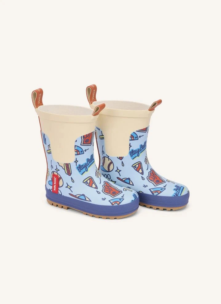 Hello Hossy - Baseball Game Rain Boots | Blue
