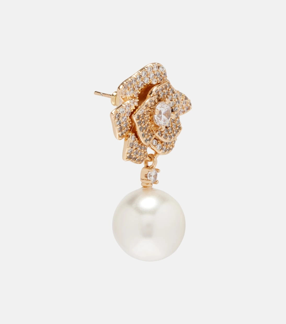 Self-Portrait - Embellished faux pearl drop earrings