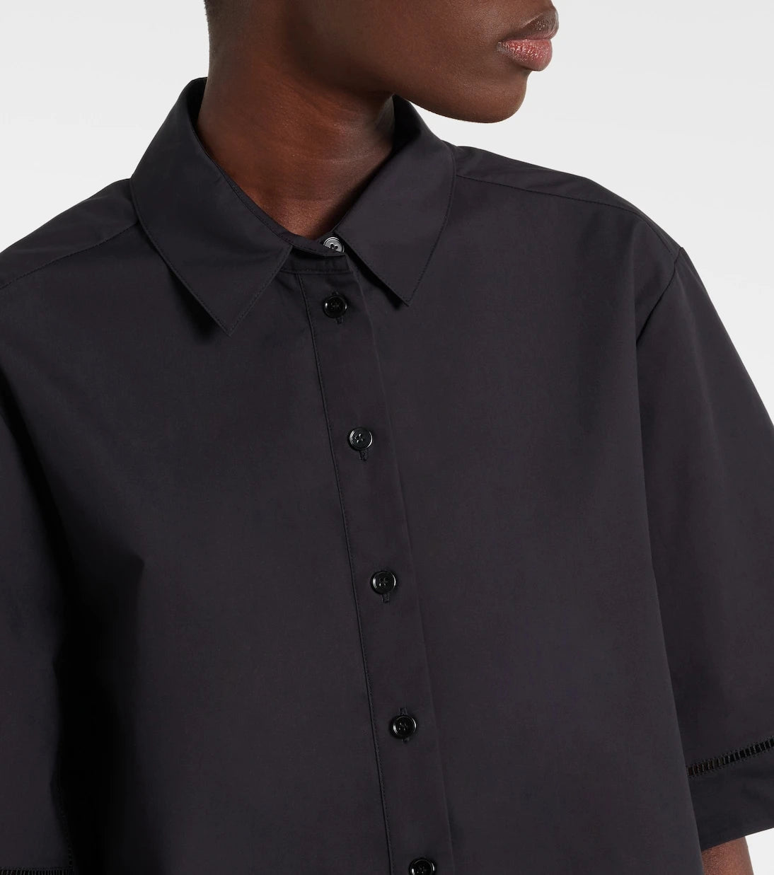 Róhe - Embroidered cotton poplin shirt