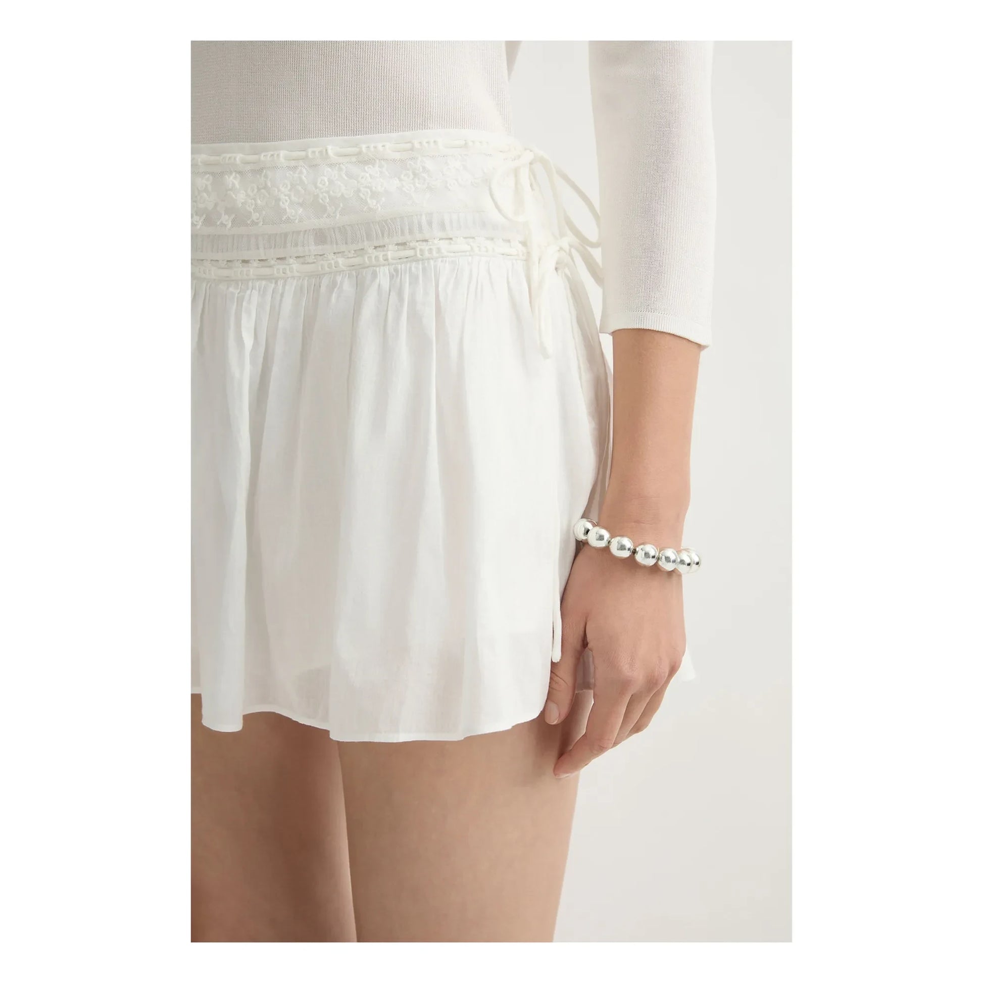 Posse - Danielle Cotton Short Skirt | White