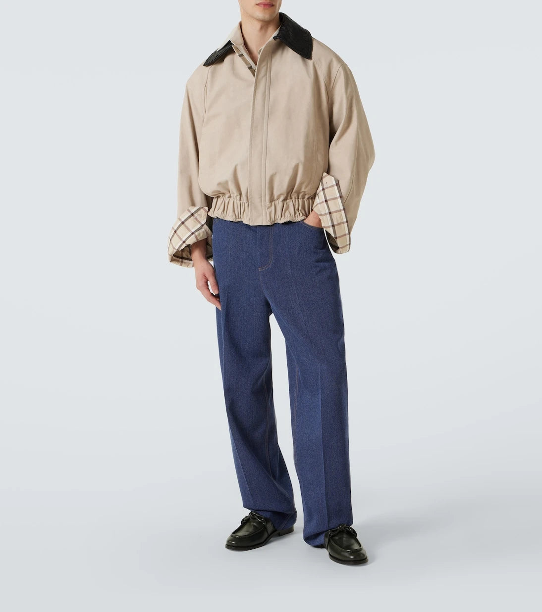 Bottega Veneta - Intrecciato leather twill blouson