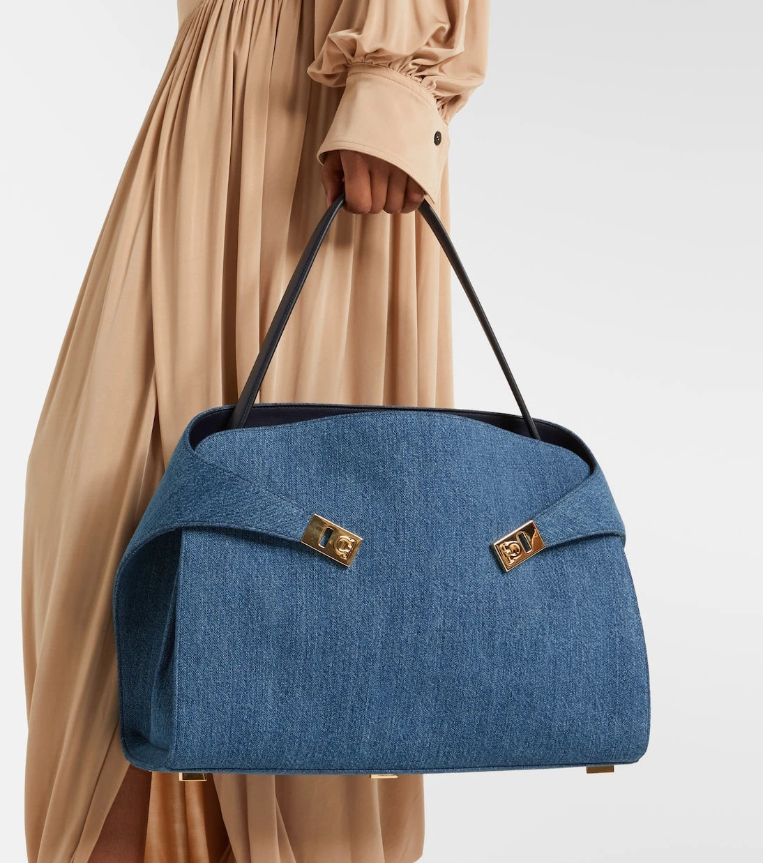 Ferragamo - Hug Large denim tote bag