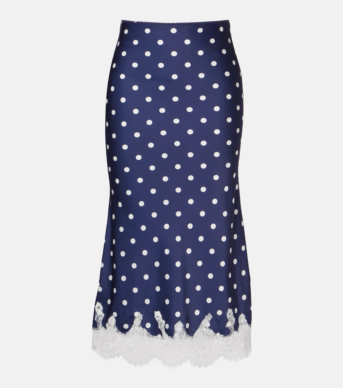Self-Portrait - Polka-dot satin midi skirt