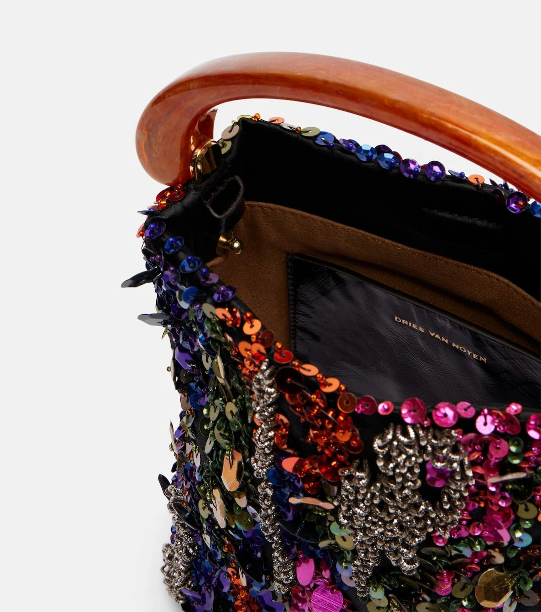 Dries Van Noten - Crisp Small sequined satin top-handle bag