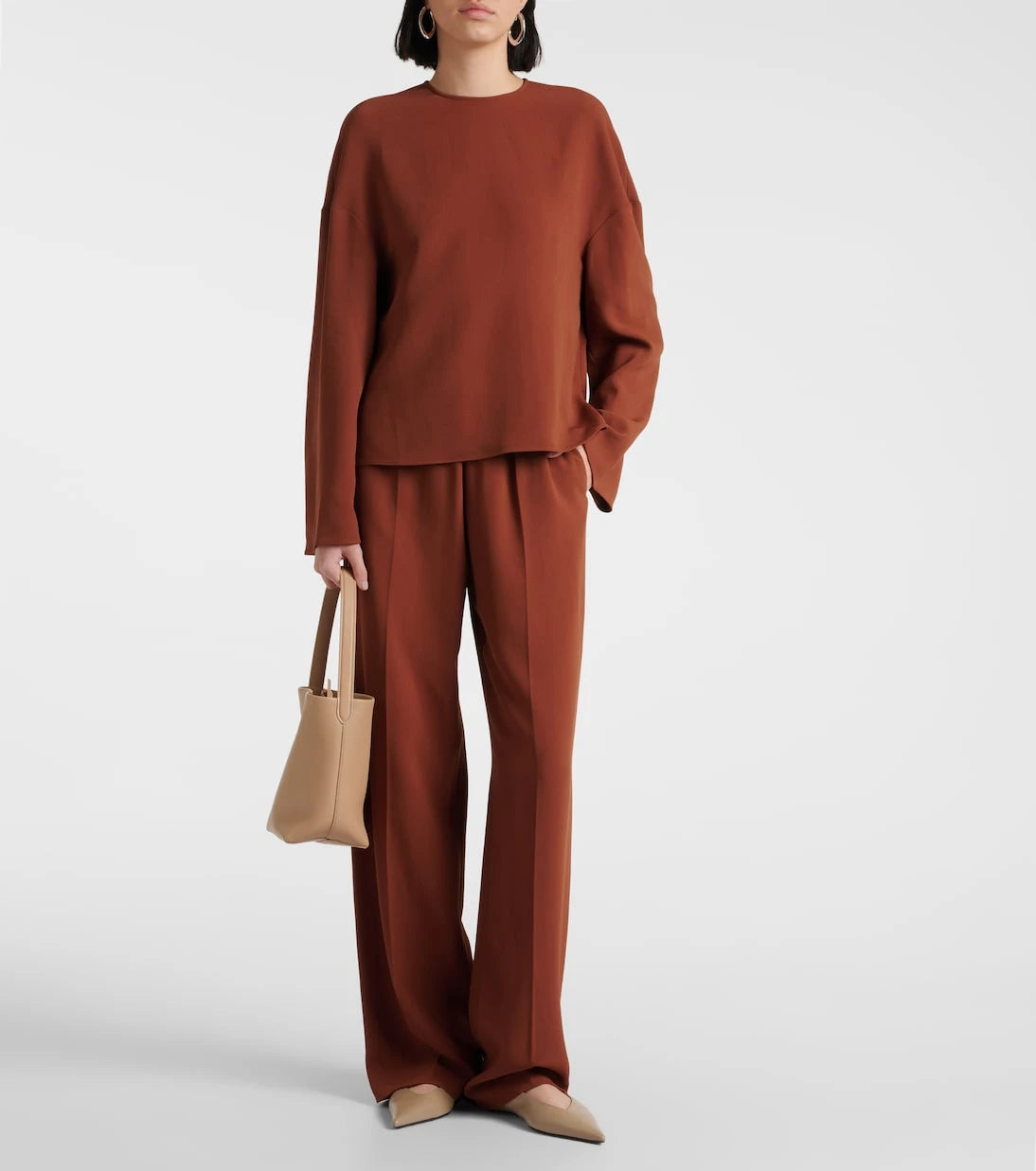Fforme - Maud high-rise lamé wide-leg pants