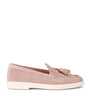 Santoni Pink Suede Feudal Loafers