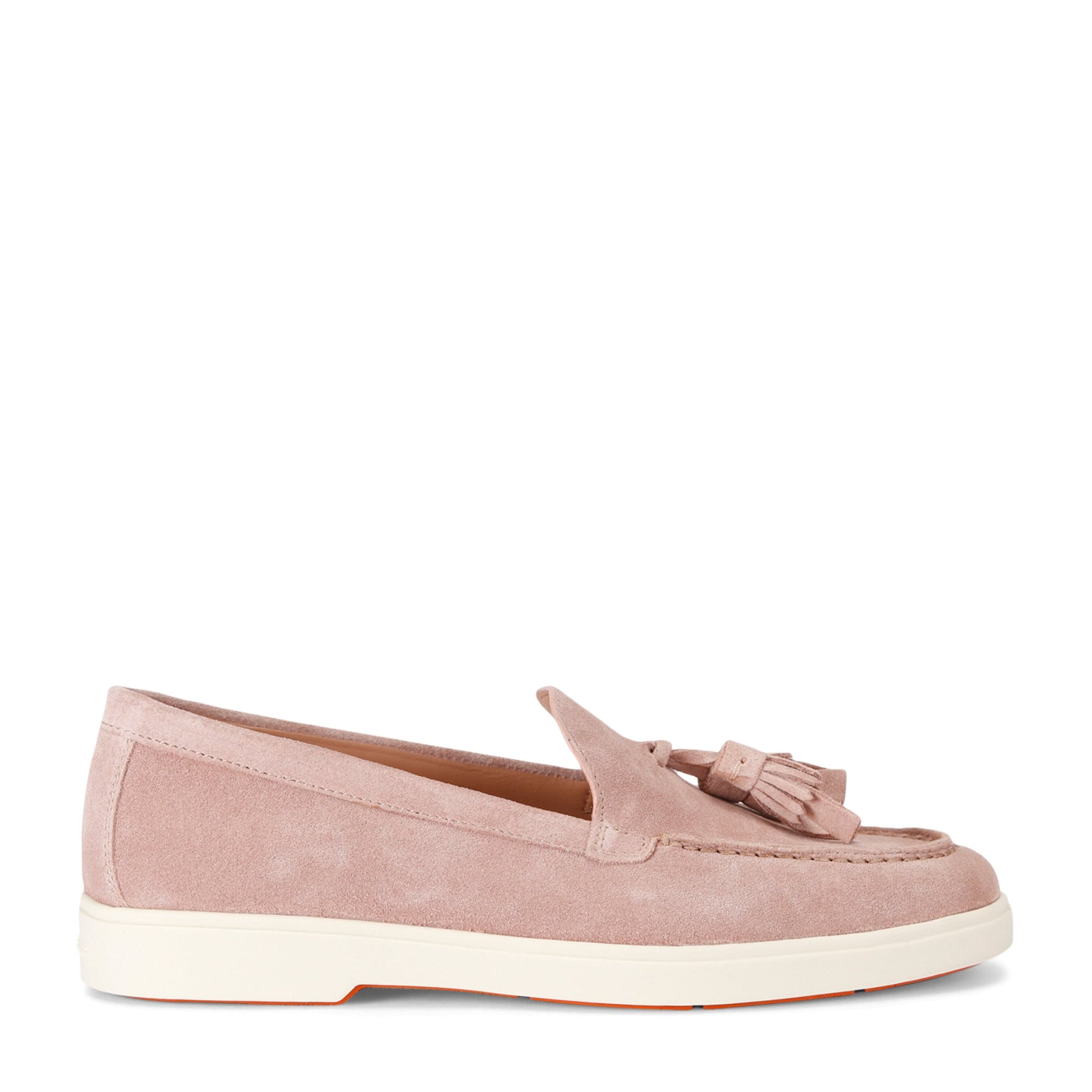 Santoni Pink Suede Feudal Loafers