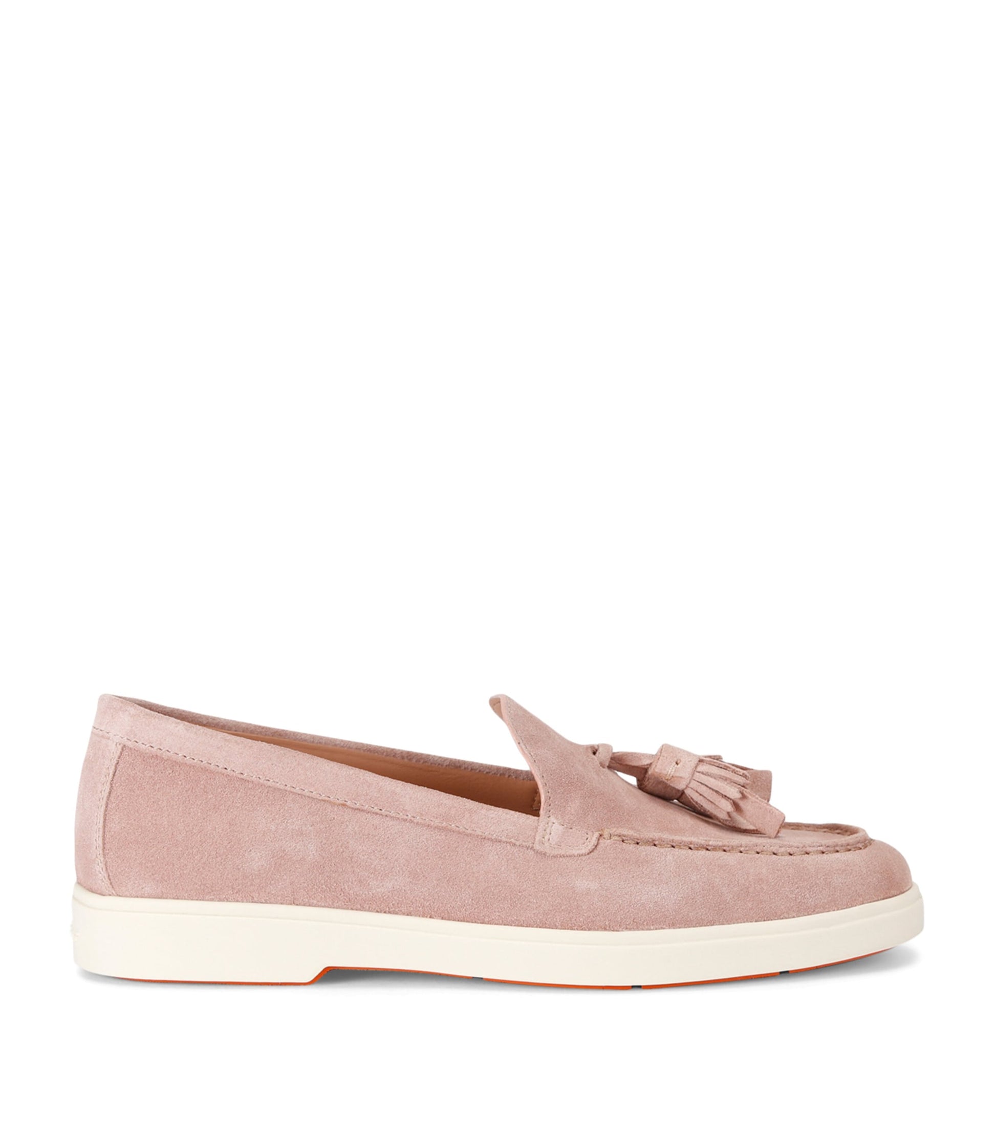 Santoni Pink Suede Feudal Loafers