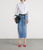 Givenchy Blue Denim High-Split Midi Skirt
