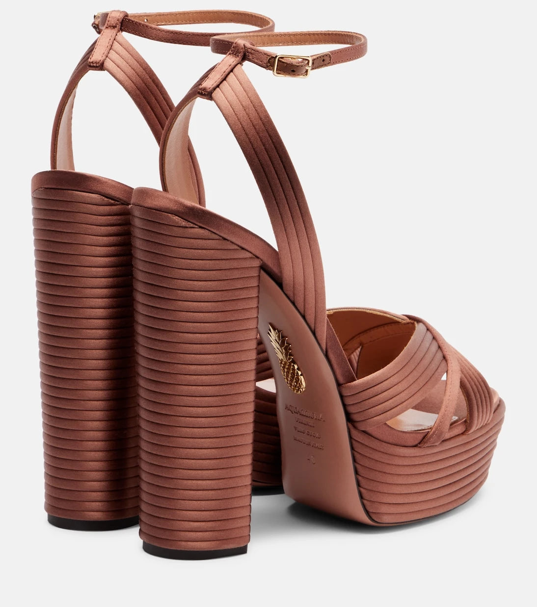 Aquazzura - Sundance 140 satin platform sandals