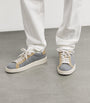 Eleventy Wool Suede-Trim Sneakers