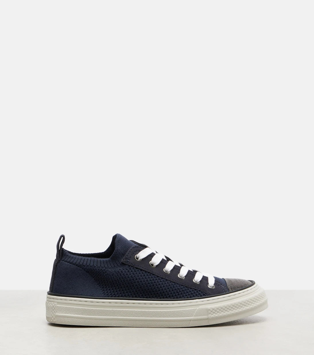 Brunello Cucinelli - Monili suede-trimmed sneakers