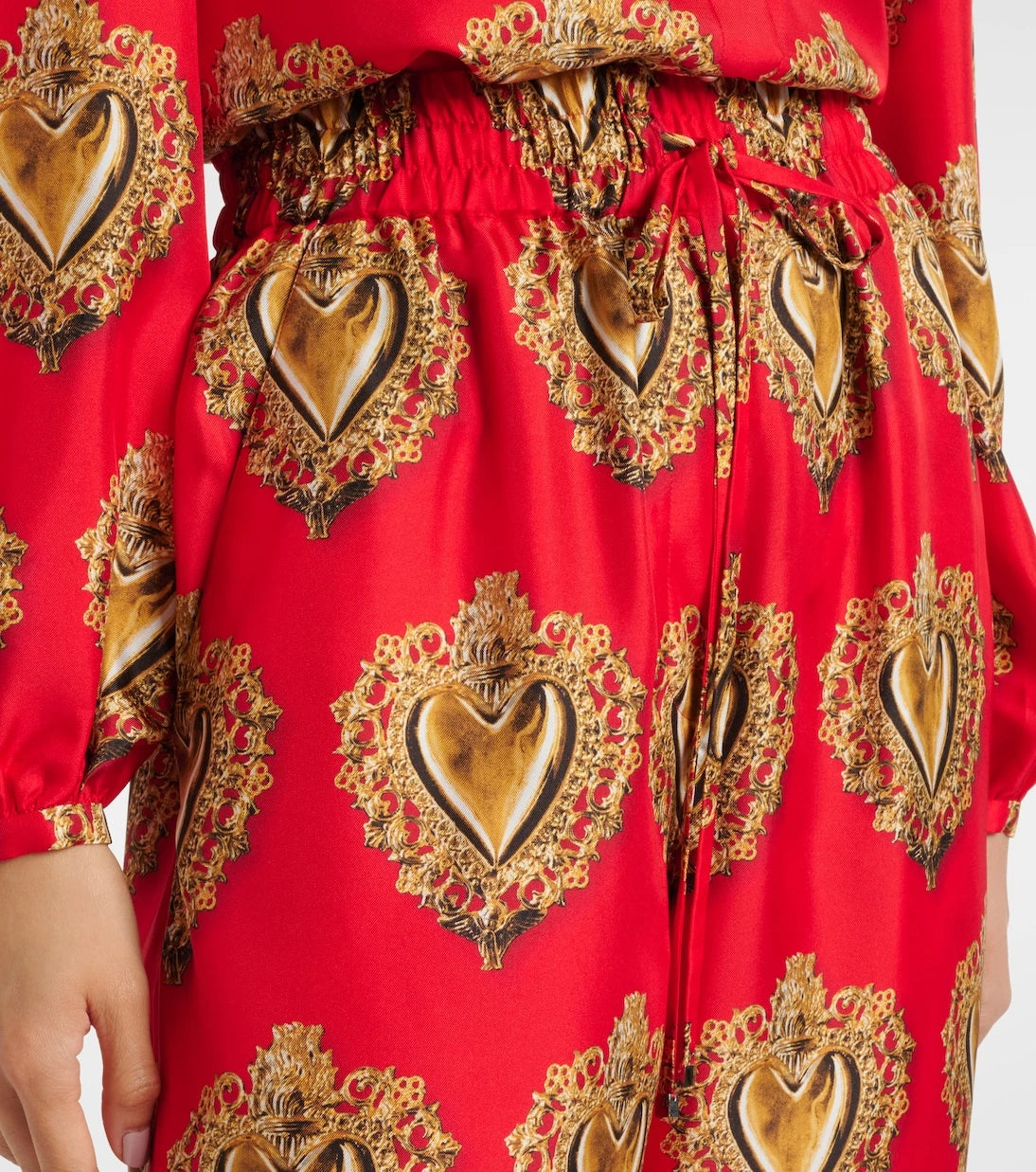 Dolce&Gabbana - Printed high-rise silk palazzo pants