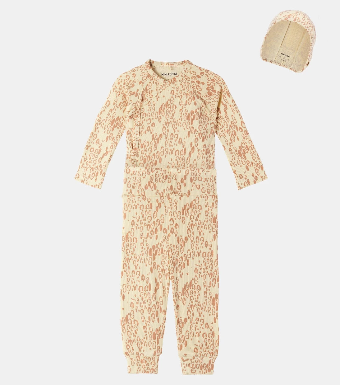 Mini Rodini - Baby bodysuit, leggings, and beanie set
