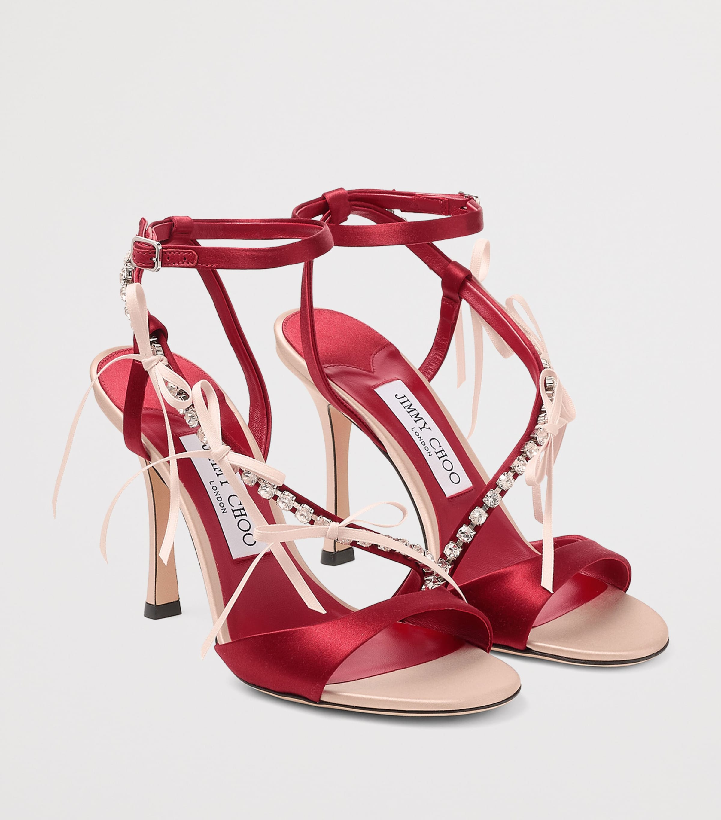 Jimmy Choo Pink Lula 100 Satin Sandals