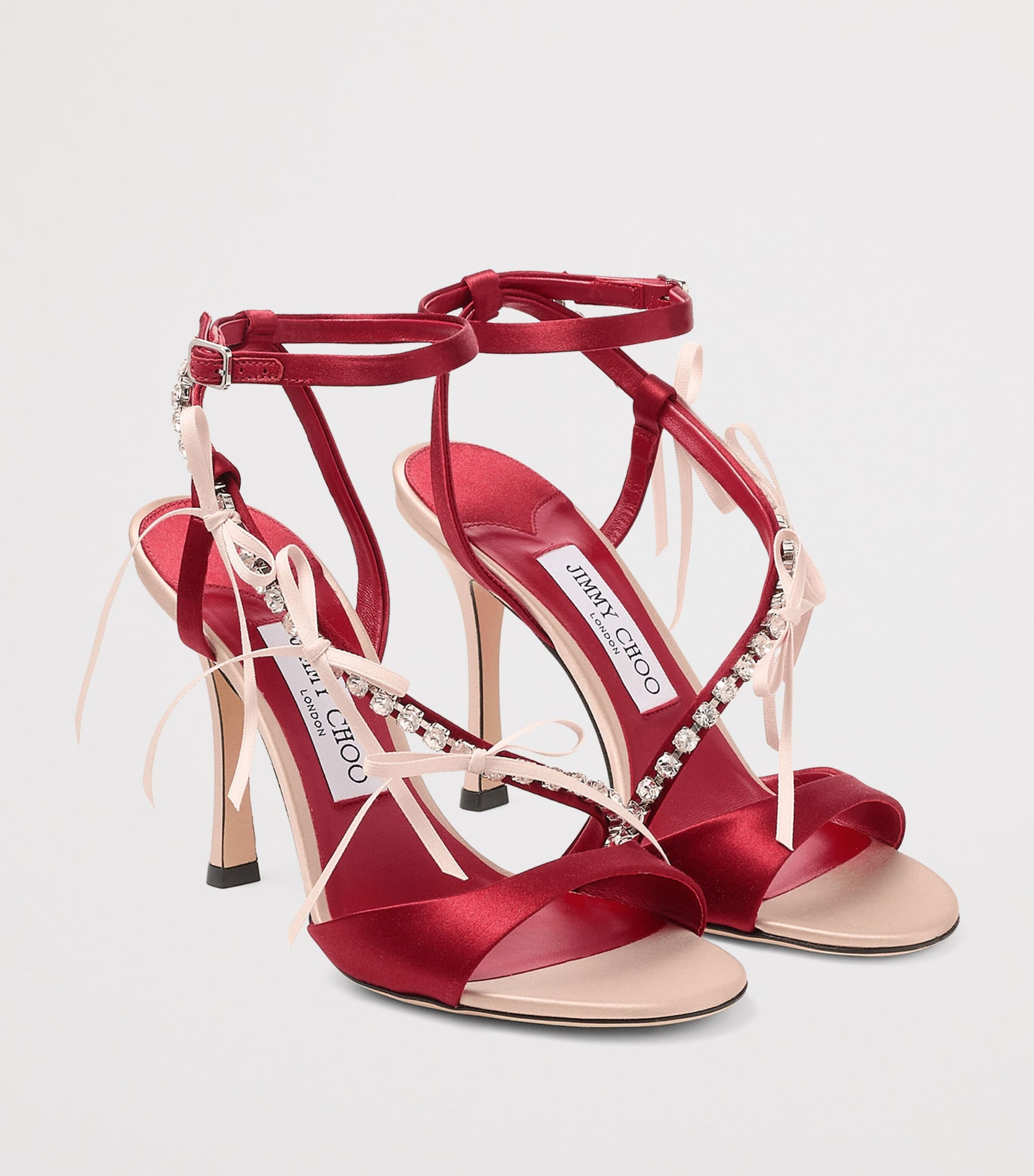 Jimmy Choo Pink Lula 100 Satin Sandals