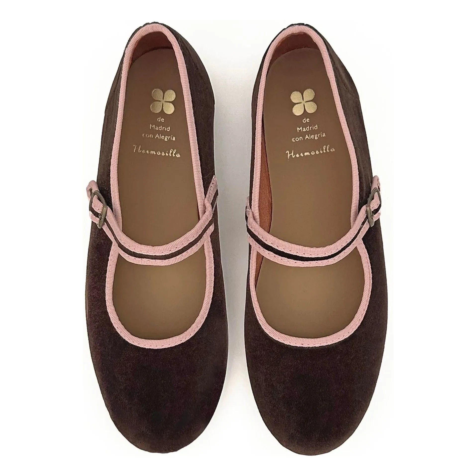 Hermosilla - Ballerinas León Velours - Women's collection | Chocolate