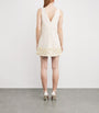 Self-Portrait Ivory Crepe Sequinned Mini Dress