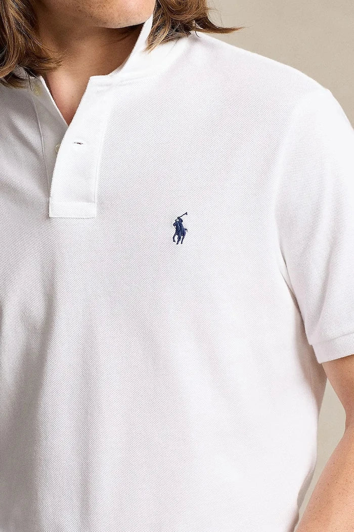 Памучна тениска с яка Polo Ralph Lauren BASIC MESH