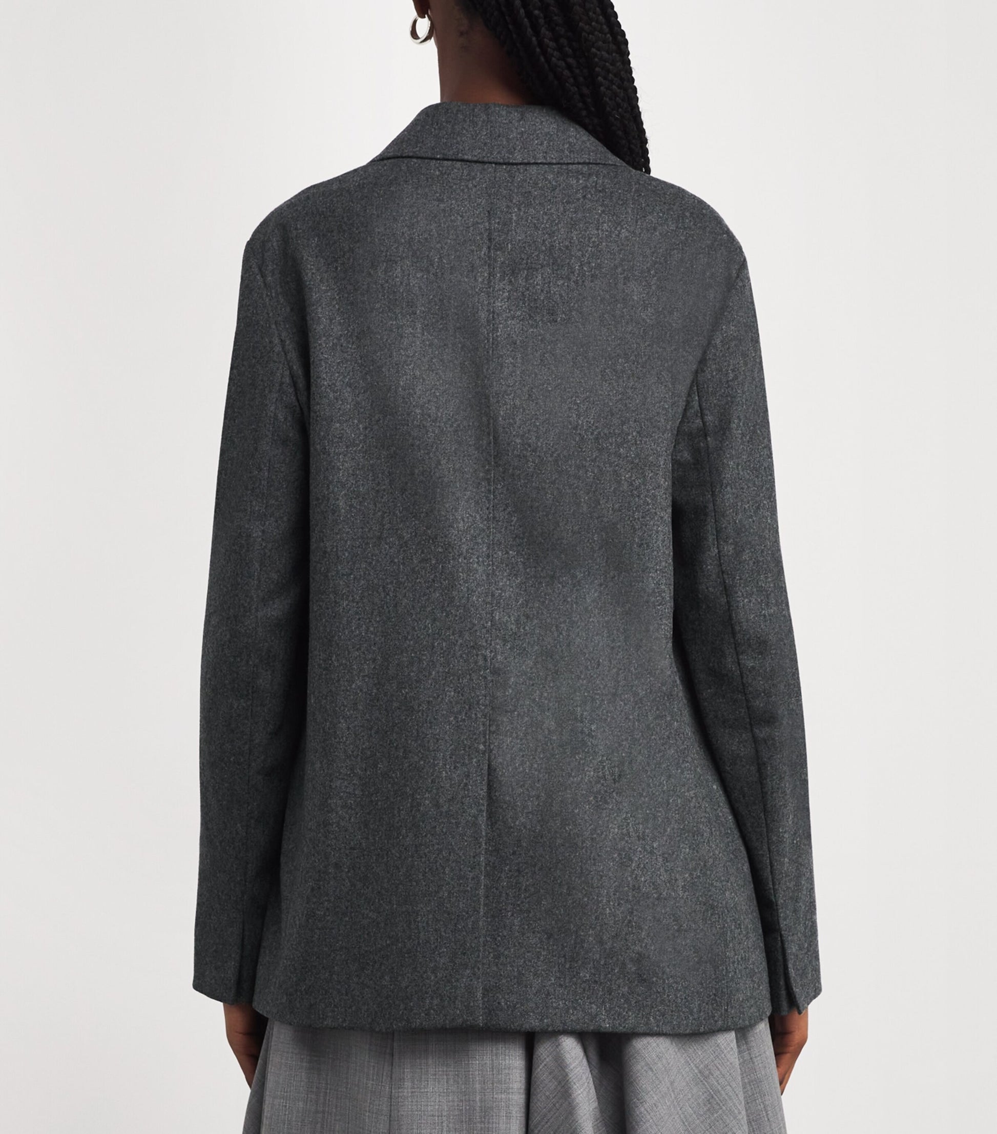 Max Mara Grey Virgin Wool Double-Breasted Jacket