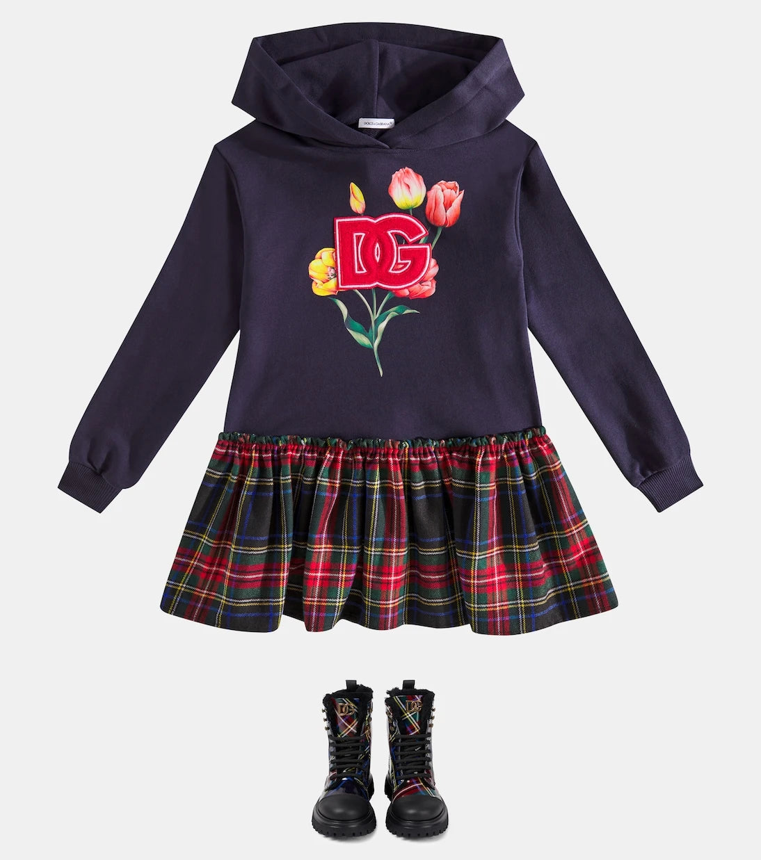 Dolce&Gabbana Kids - Checked leather boots