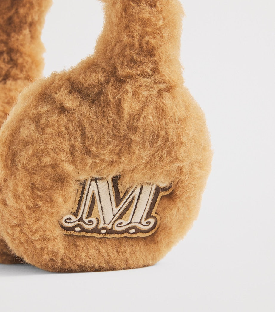 Beige Wool-Silk Earmuffs