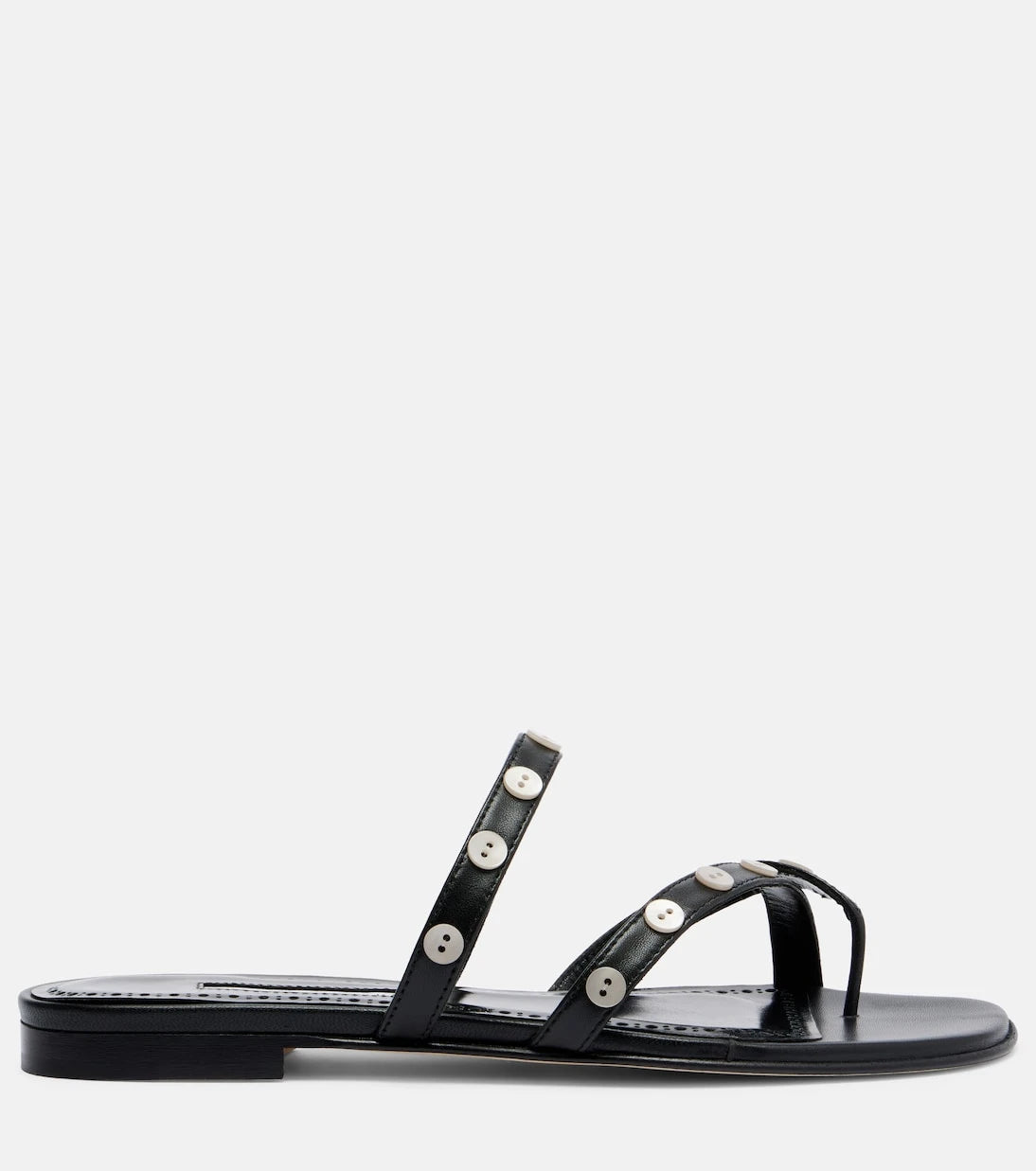 Manolo Blahnik - Irafli embellished leather thong sandals