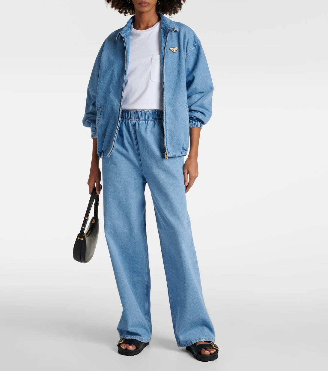 Prada - Logo wide-leg jeans