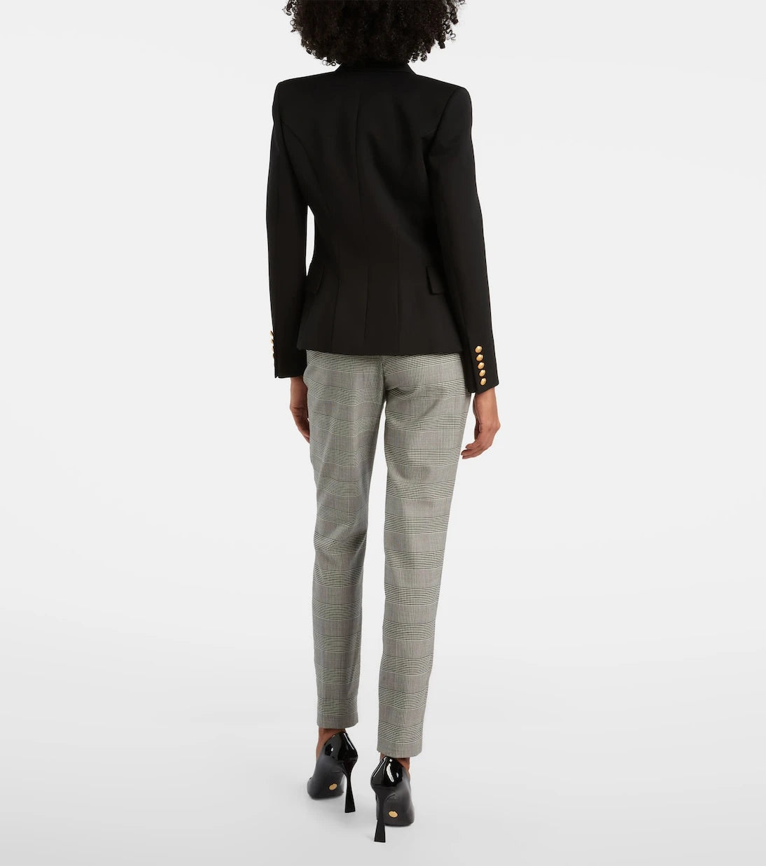 Balmain - Prince of Wales wool-blend slim pants