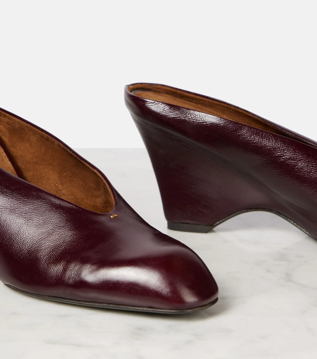 Khaite - Colt 75 leather wedge mules