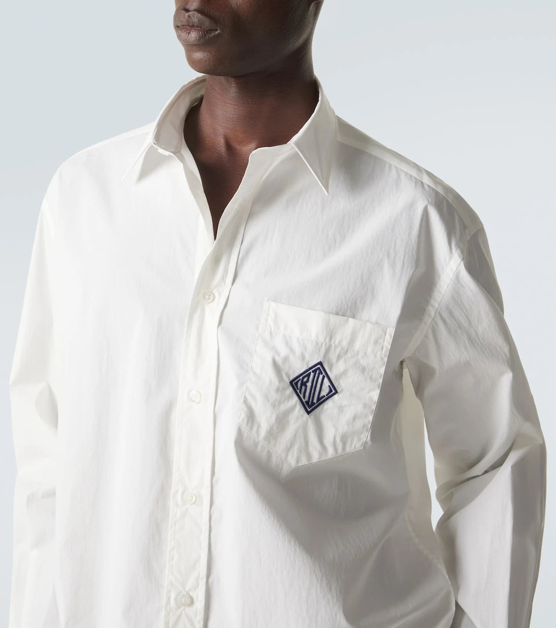 Ralph Lauren Purple Label - Embroidered cotton poplin shirt