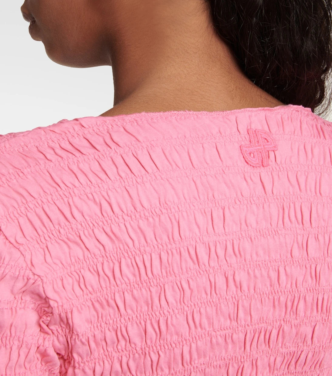 Patou - Smocked cotton-jersey mini dress
