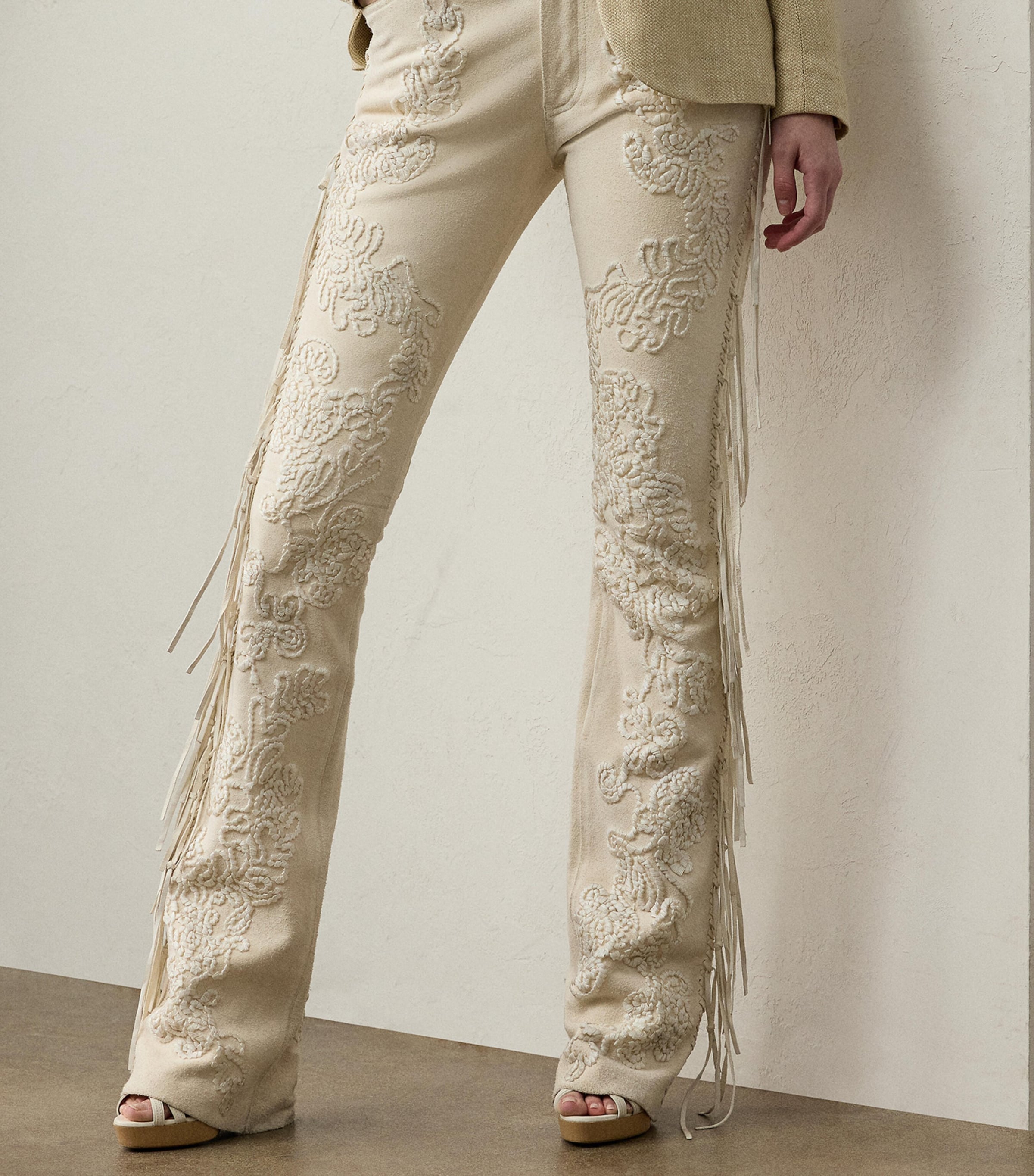 White Annabeth Leather Trousers