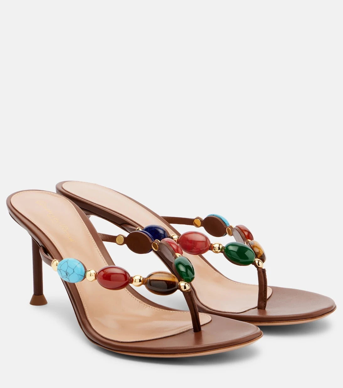 Gianvito Rossi - Embellished leather thong sandals