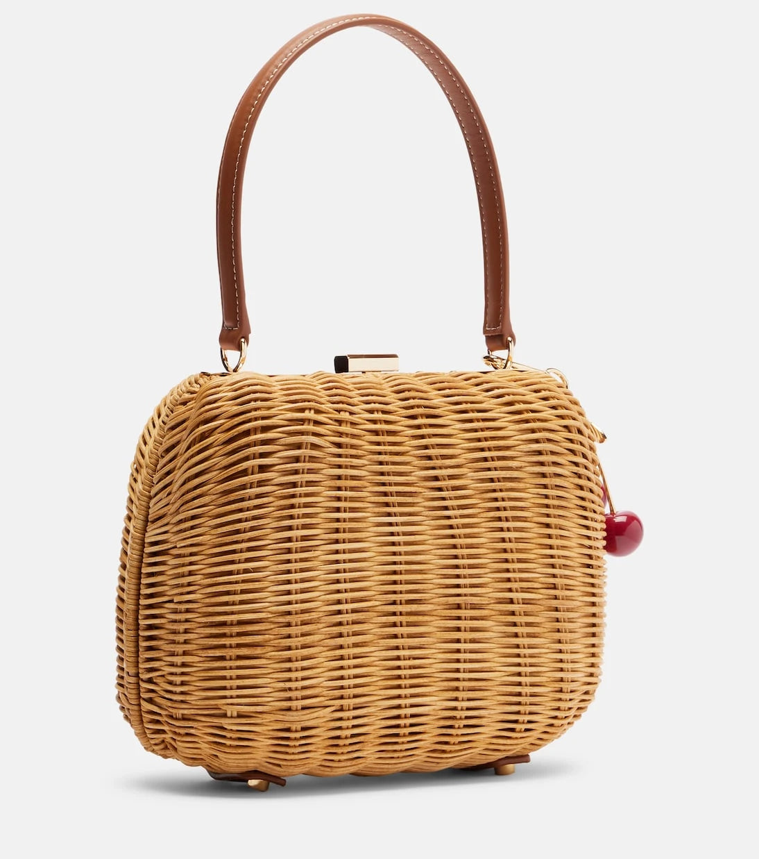 Self-Portrait - Mini rattan top-handle bag