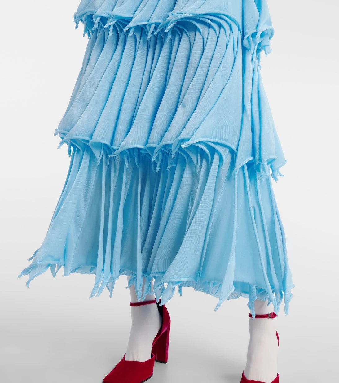 Alaïa - Pleated tiered maxi skirt