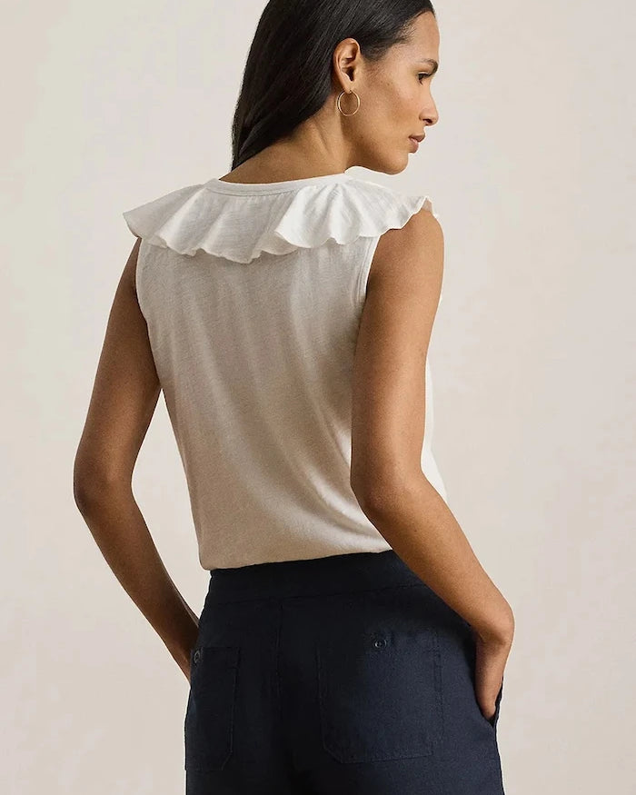 Lauren Ralph Lauren Volanlı Kadın Pamuk Bluz